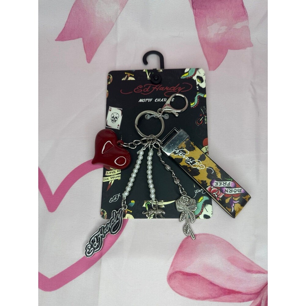Ed Hardy Bag Charm Keychain